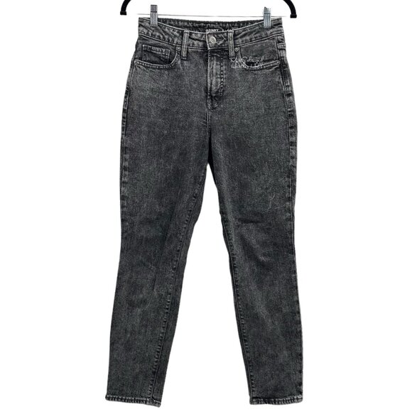 Old Navy High Rise OG Straight Double Washed Black Denim Jeans 2 - Picture 1 of 6